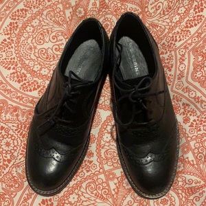 Wolverine black wingtip oxfords